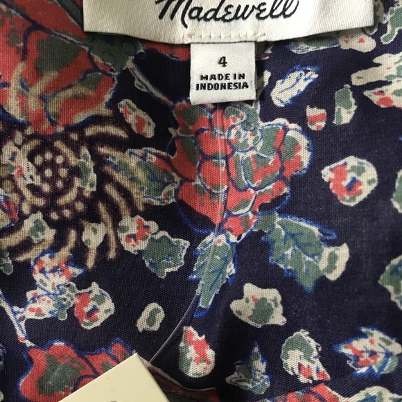 Madewell Floral Print Blouse - Navy and Pink - Picture 6 of 6